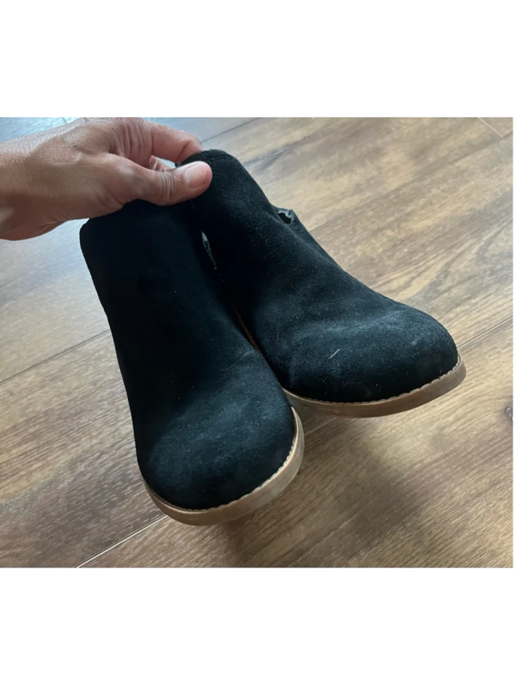 TOMS Kallie Black Suede Wedge Ankle Boots size 10
